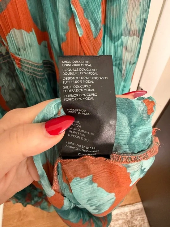 by Anthropology - The Marais Printed Tiered Maxi Dress - Brown Teal Floral - Picture 9 of 16